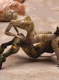 Deadly Desert. Filthy fiend forcefully loves a passionate frau in a desert