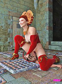 Two prisoner's get punished for their crimes by the prison warden.