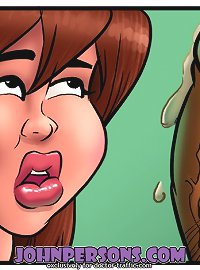 Kinky whore plays with two huge black cocks in mad ass to mouth John Persons comics