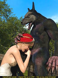 Cute Red Cap cannot get enough of the throbbing wolf dick
