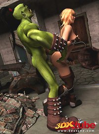 Foxy blonde babe enjoys pleasuring a monster's big shaft.