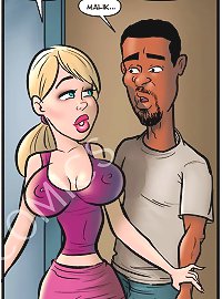 Busty slut from John Persons comic cartoons starves to get deep gagged with huge black dork