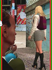 3d comic porn with golden-haired young woman who screwed by two mobsters on the street, the lady have wonderful shape!